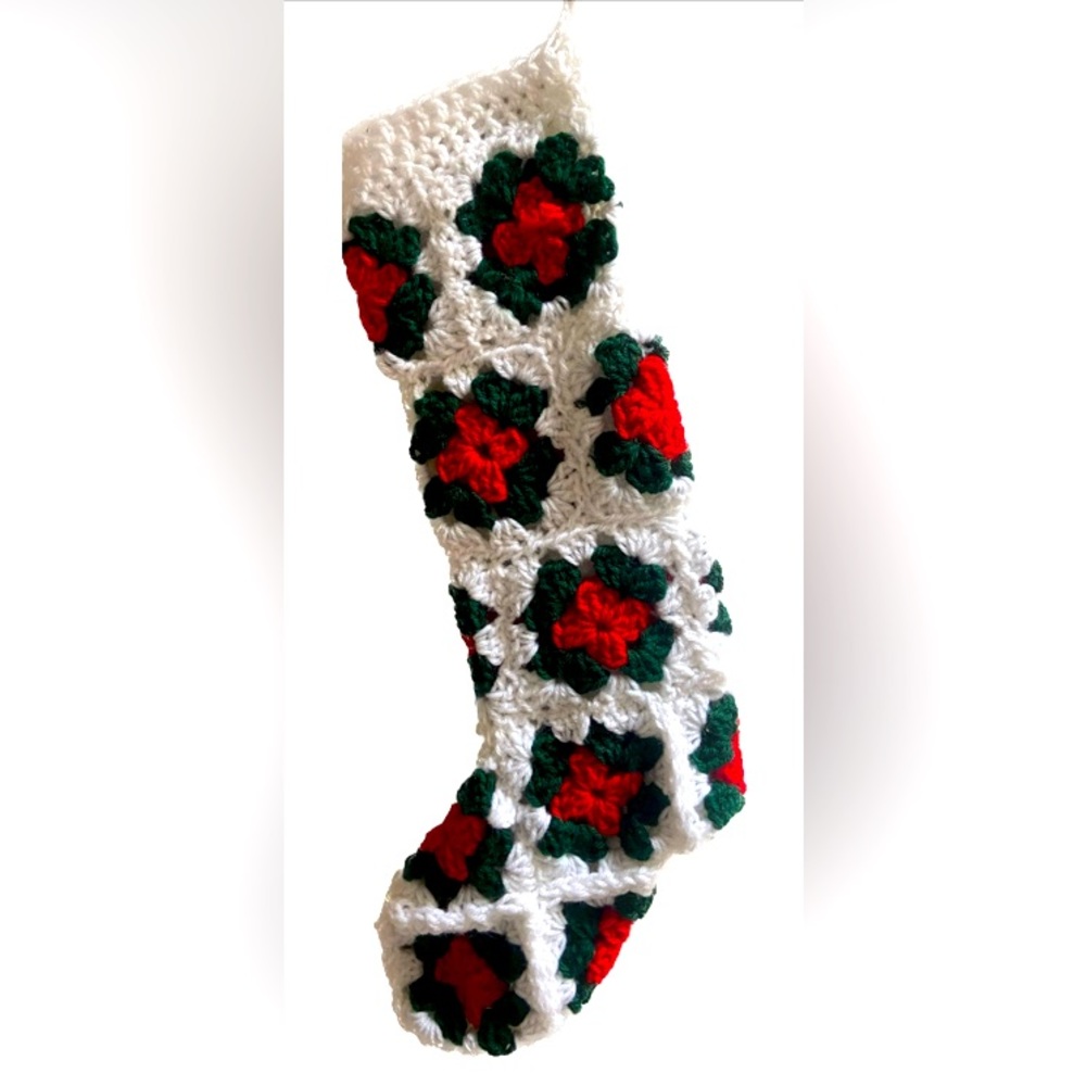 Handmade crocheted by me. Christmas stocking made to sell never used